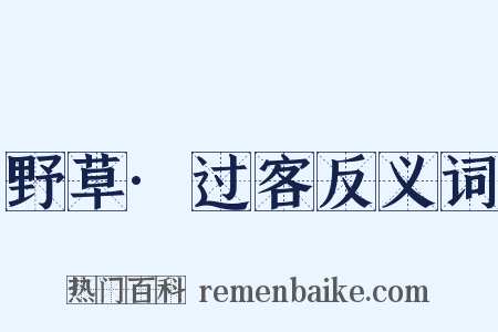 野草·过客反义词是什么意思的图片
